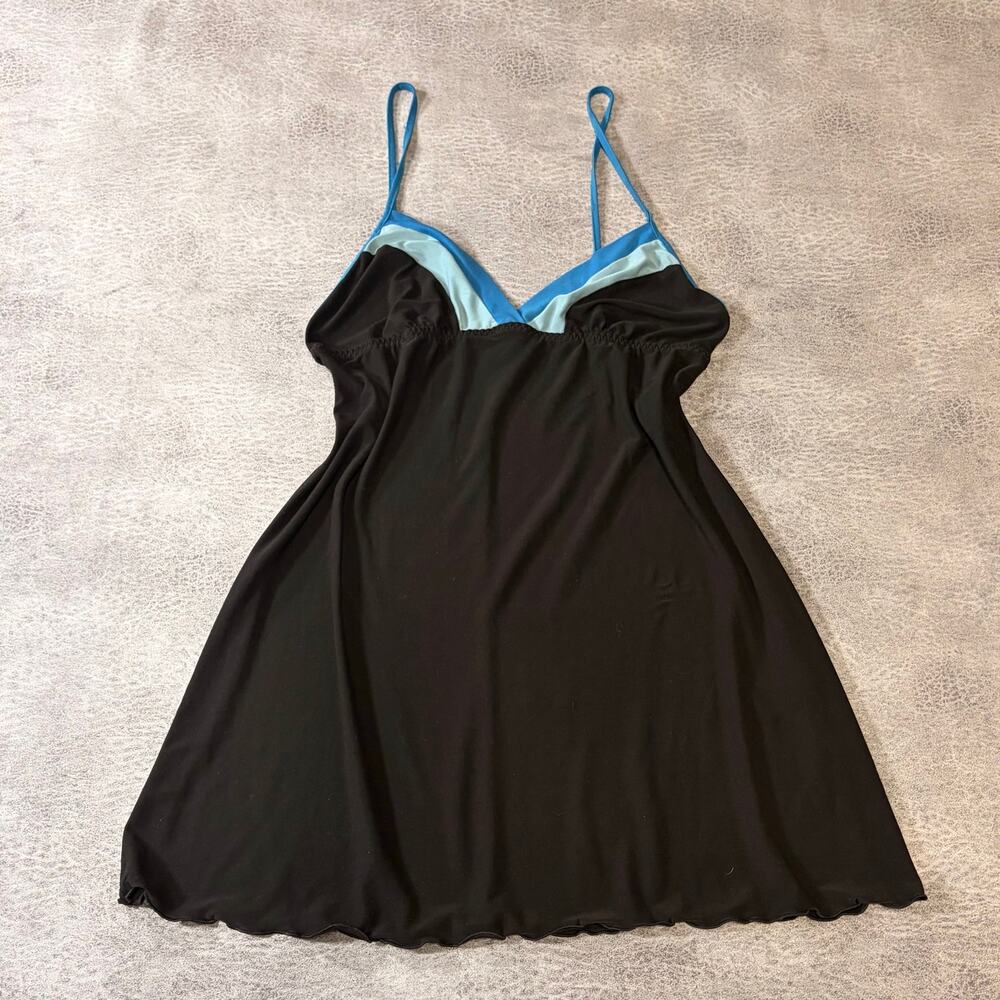 Black and Blue Contrast Sleeveless Mini Dress